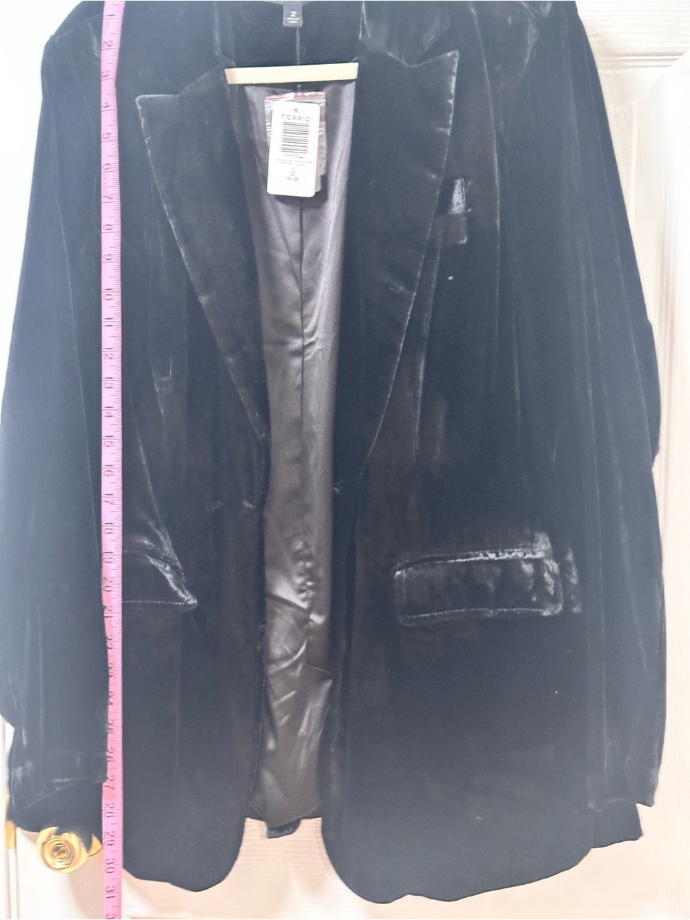 torrid Velour Black Blazer Jacket - Solid Tailored Look